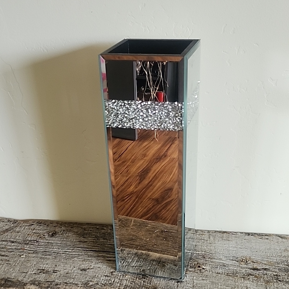 Tall Mirror and Bling Vase